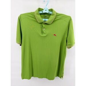 Tommy Bahama Mens Green Supima Cotton Blend Polo Size L Island Style Resort Wear